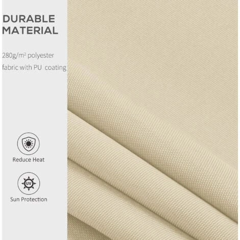 Outsunny 3.5x2.5m Manual Awning Window Door Sun Weather Shade W/ Handle Beige 6 Outsunny 3.5x2.5m Manual Awning Window Door Sun Weather Shade W/ Handle Beige - Image 4