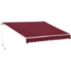 Outsunny 4x2.5m Manual Awning Window Door Sun Weather Shade W/ Handle Red -Outdoor Furniture Store 29749814 1