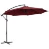 Outsunny 3m Garden Banana Parasol Cantilever Umbrella W/Crank& Base Wine Red -Outdoor Furniture Store 29750033 1