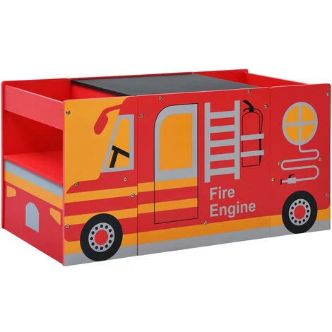 3 Piece Kids Chair Table Set Fire Truck Design Wood 3 3 Piece Kids Chair Table Set Fire Truck Design Wood