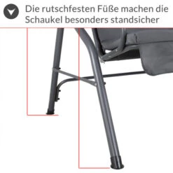 Casaria 2 Seater Garden Swing Bench 140cm With Canopy Outdoor Patio Furniture Anthracite 11 Casaria 2 Seater Garden Swing Bench 140cm With Canopy Outdoor Patio Furniture Anthracite -Outdoor Furniture Store 29963392 5