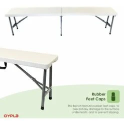 Oypla 6ft 1.8m Folding Heavy Duty Outdoor 4 Person Trestle Bench Chair 11 Oypla 6ft 1.8m Folding Heavy Duty Outdoor 4 Person Trestle Bench Chair -Outdoor Furniture Store 30097126 5