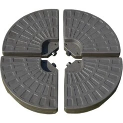 Outsunny 4PCs Cantilever Offset Patio Umbrella Base Stand, Water & Sand Filled