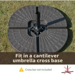 Outsunny 4PCs Cantilever Offset Patio Umbrella Base Stand, Water & Sand Filled -Outdoor Furniture Store 30124283 5
