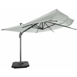 BELVEO 3x3m Windproof Cantilever Parasol Ecru -Outdoor Furniture Store 30193238 4