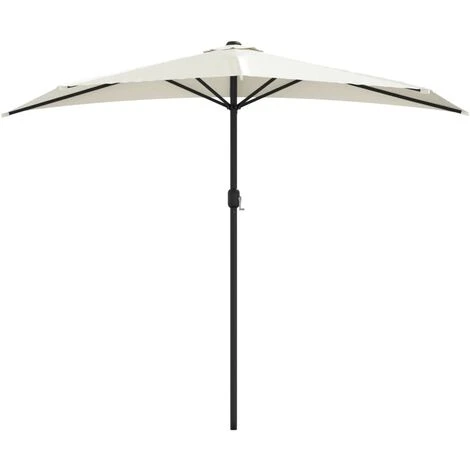 Balcony Parasol With Aluminium Pole Sand 270x135 Cm Half 5 Balcony Parasol With Aluminium Pole Sand 270x135 Cm Half - Image 3