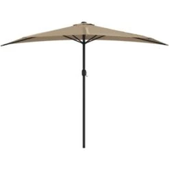Balcony Parasol With Aluminium Pole Taupe 300x150 Cm Half -Outdoor Furniture Store 30314870 3