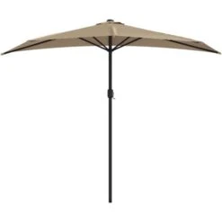 Balcony Parasol With Aluminium Pole Taupe 270x135 Cm Half -Outdoor Furniture Store 30315060 3