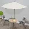 Balcony Parasol With Aluminium Pole Sand 300x150 Cm Half