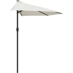 Balcony Parasol With Aluminium Pole Sand 300x150 Cm Half -Outdoor Furniture Store 30315061 4