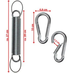 550 LB Hammock Hanging Kit Heavy Duty Stainless Steel 304 Suspension With 2 Spring Snap Hook Carabiner, For Porch Swings Free-Standing Swings Hammocks Hanging Chairs Yoga Veranda Seat More -Outdoor Furniture Store 30316224 5