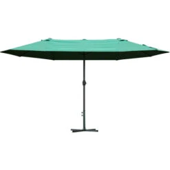 Outsunny 4.6M Garden Patio Umbrella Canopy Parasol Sun Shade W/o Base Dark Green