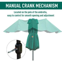 Outsunny 4.6M Garden Patio Umbrella Canopy Parasol Sun Shade W/o Base Dark Green -Outdoor Furniture Store 30349692 5