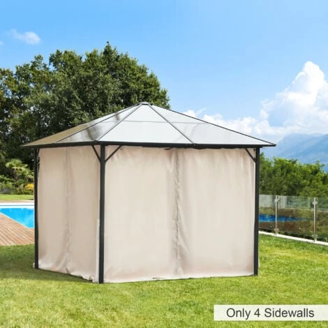 Outsunny 3 X 3(m) Universal Gazebo Replacement Sidewall Set W/ 4 Panels Beige 5 Outsunny 3 X 3(m) Universal Gazebo Replacement Sidewall Set W/ 4 Panels Beige - Image 3