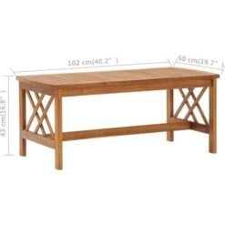 Coffee Table 102x50x43 Cm Solid Acacia Wood VidaXL 9 Coffee Table 102x50x43 Cm Solid Acacia Wood VidaXL -Outdoor Furniture Store 30486809 3