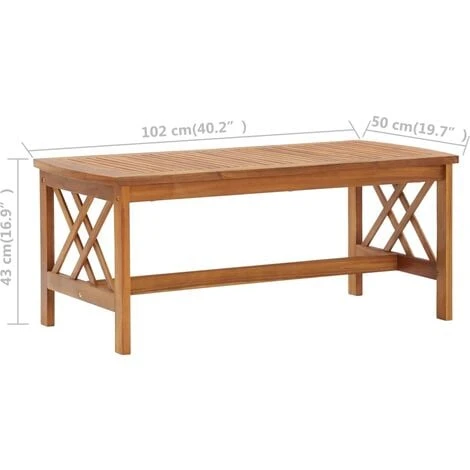 Coffee Table 102x50x43 Cm Solid Acacia Wood VidaXL 5 Coffee Table 102x50x43 Cm Solid Acacia Wood VidaXL - Image 3