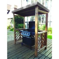 Dorchester BBQ Shelter (Grey Roof Cover) - W170 X D100 X H196 - Fully Assembled - Grey