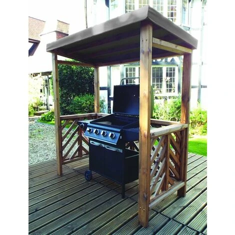 Dorchester BBQ Shelter (Grey Roof Cover) - W170 X D100 X H196 - Fully Assembled - Grey 3 Dorchester BBQ Shelter (Grey Roof Cover) - W170 X D100 X H196 - Fully Assembled - Grey