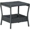 Garden Table Dark Grey 45x45x46.5 Cm Poly Rattan VidaXL -Outdoor Furniture Store 30673955 1