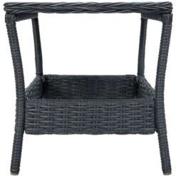 Garden Table Dark Grey 45x45x46.5 Cm Poly Rattan VidaXL -Outdoor Furniture Store 30673955 4