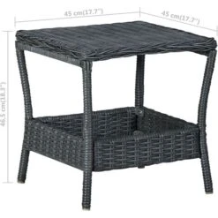 Garden Table Dark Grey 45x45x46.5 Cm Poly Rattan VidaXL -Outdoor Furniture Store 30673955 5
