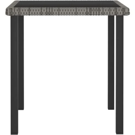 Garden Dining Table Grey 70x70x73 Cm Poly Rattan VidaXL 4 Garden Dining Table Grey 70x70x73 Cm Poly Rattan VidaXL - Image 2