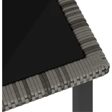 Garden Dining Table Grey 70x70x73 Cm Poly Rattan VidaXL 6 Garden Dining Table Grey 70x70x73 Cm Poly Rattan VidaXL - Image 4