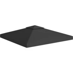 2-Tier Gazebo Top Cover 310 G/m² 3x3 M Black VidaXL