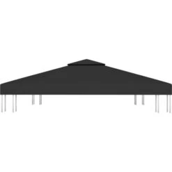 2-Tier Gazebo Top Cover 310 G/m² 3x3 M Black VidaXL -Outdoor Furniture Store 30685919 4