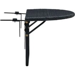 Balcony Table 60x60x32 Cm Black Poly Rattan VidaXL -Outdoor Furniture Store 3086201 4
