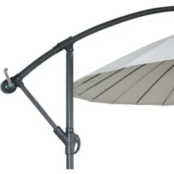 Cantilever Parasol Ø300cm - Anthracite Frame, Fibreglass Ribs, Anti-reverse Crank - Shanghai - Sand -Outdoor Furniture Store 30868963 4