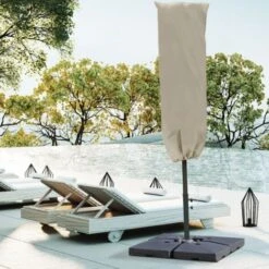 Outsunny Cantilever Umbrella Cover Outdoor Parasol UV Protector W/ Rod, Zipper 9 Outsunny Cantilever Umbrella Cover Outdoor Parasol UV Protector W/ Rod, Zipper -Outdoor Furniture Store 30951819 3