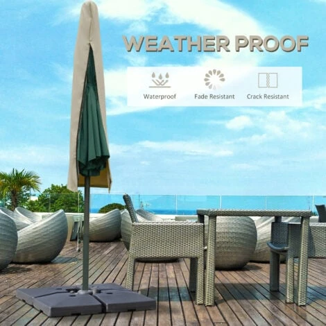 Outsunny Cantilever Umbrella Cover Outdoor Parasol UV Protector W/ Rod, Zipper 6 Outsunny Cantilever Umbrella Cover Outdoor Parasol UV Protector W/ Rod, Zipper - Image 4