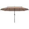 Outsunny 4.4m Double-Sided Sun Umbrella Patio Parasol Solar Khaki -Outdoor Furniture Store 30951826 1