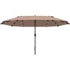 Outsunny 4.4m Double-Sided Sun Umbrella Patio Parasol Solar Khaki