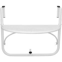 PrimeMatik - Semicircular Folding Table For Balcony 60x30cm White -Outdoor Furniture Store 30951978 5