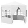 Outsunny 3.9m Outdoor Gazebo Canopy Party Tent With 6 Removable Side Walls White