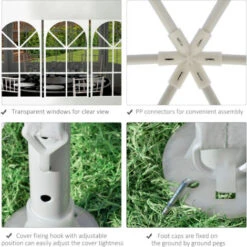 Outsunny 3.9m Outdoor Gazebo Canopy Party Tent With 6 Removable Side Walls White 10 Outsunny 3.9m Outdoor Gazebo Canopy Party Tent With 6 Removable Side Walls White -Outdoor Furniture Store 31127411 4