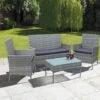 Neo Grey 4 Piece Rattan Outdoor Furniture Garden Sofa Set -Outdoor Furniture Store 31442495 1