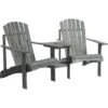 Outsunny Wooden Double Adirondack Chair W/ Center Table & Umbrella Hole Grey 2 Outsunny Wooden Double Adirondack Chair W/ Center Table & Umbrella Hole Grey -Outdoor Furniture Store 31616040 1