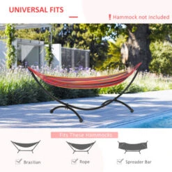 Outsunny 3(m) Metal Hammock Stand Frame Replacement Garden Outdoor Patio -Outdoor Furniture Store 31665725 4