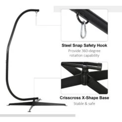 Outsunny Hammock Chair Stand Only Heavy Duty Metal C-Stand Indoor Or Outdoor 10 Outsunny Hammock Chair Stand Only Heavy Duty Metal C-Stand Indoor Or Outdoor -Outdoor Furniture Store 31665728 4