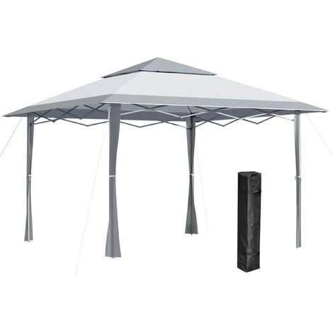 Outsunny 4 X 4m Outdoor Pop-Up Canopy Tent Gazebo Adjustable Legs Bag Grey 3 Outsunny 4 X 4m Outdoor Pop-Up Canopy Tent Gazebo Adjustable Legs Bag Grey
