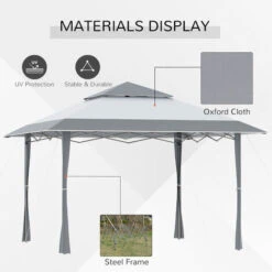 Outsunny 4 X 4m Outdoor Pop-Up Canopy Tent Gazebo Adjustable Legs Bag Grey 10 Outsunny 4 X 4m Outdoor Pop-Up Canopy Tent Gazebo Adjustable Legs Bag Grey -Outdoor Furniture Store 31665855 4