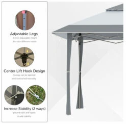 Outsunny 4 X 4m Outdoor Pop-Up Canopy Tent Gazebo Adjustable Legs Bag Grey 11 Outsunny 4 X 4m Outdoor Pop-Up Canopy Tent Gazebo Adjustable Legs Bag Grey -Outdoor Furniture Store 31665855 5