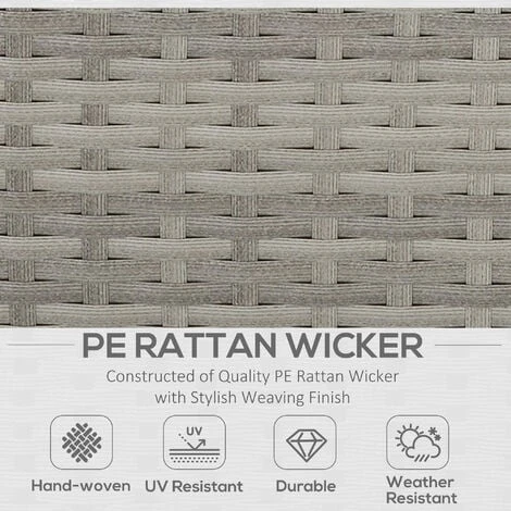 Outsunny 6 PCS Patio PE Rattan Sofa Furniture Set Dining Table Grey 6 Outsunny 6 PCS Patio PE Rattan Sofa Furniture Set Dining Table Grey - Image 4