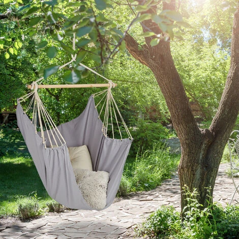 Relaxdays Hanging Chair. Modern Cotton Swing Seat, For Adults & Children, In- & Outdoor Use, Max. 150 Kg, Beige 4 Relaxdays Hanging Chair. Modern Cotton Swing Seat, For Adults & Children, In- & Outdoor Use, Max. 150 Kg, Beige - Image 3