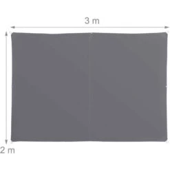 Relaxdays Shade Sail, Rectangular, Water-Repellent, UV-Protection With Tethers, Balcony Canopy, WxD: 2x3 M, Grey -Outdoor Furniture Store 31831457 4