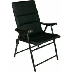 Cushioned Folding Outdoor Chair - Black (1 Chair)