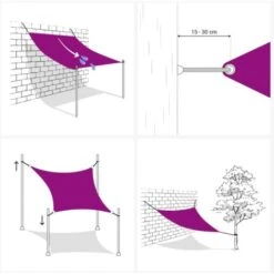 Sunshade Sail Oxford Fabric Square 2x2 M Brown VidaXL 11 Sunshade Sail Oxford Fabric Square 2x2 M Brown VidaXL -Outdoor Furniture Store 32158829 5